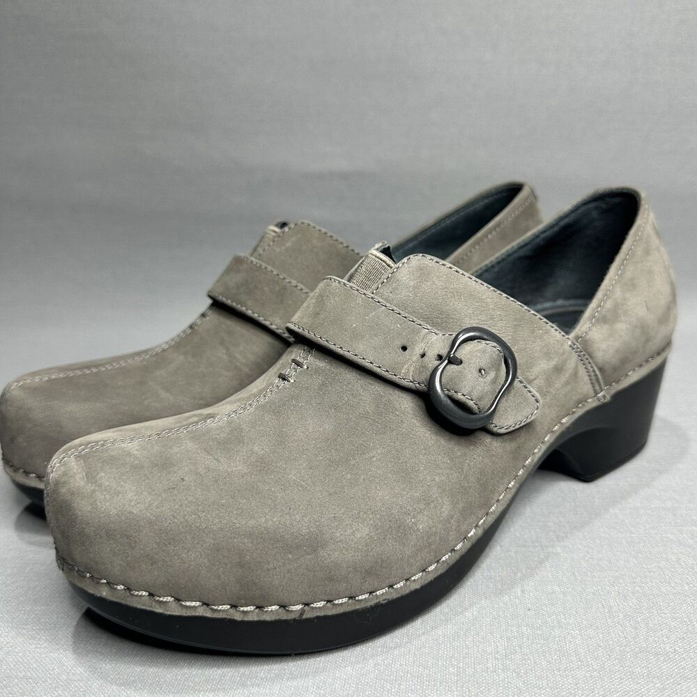 Dansko Tamara Professional Clogs Size 39 US 8.5-9 Gray Suede Nurse Para Comfort